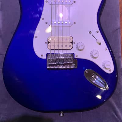 2007 Fender metallic blue Squier Strat Affinity Series image 2