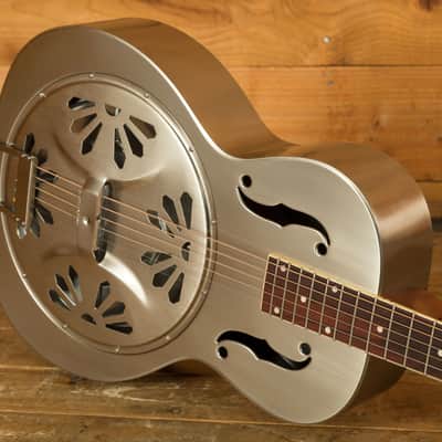 Gretsch G9221 Bobtail Steel Round-Neck Steel Body Resonator Weathered "Pump House Roof" image 5