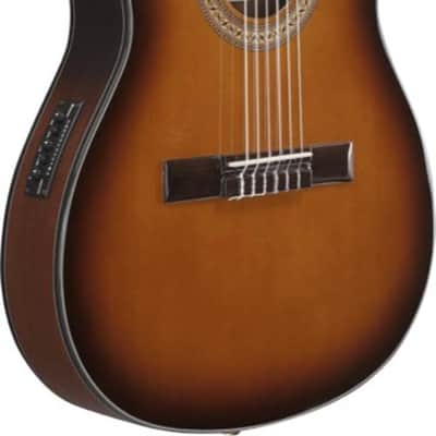 Ibanez GA35TCEVLS Thinline Cutaway Classical Acoustic Guitar in Violin Sunburst High Gloss image 3
