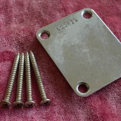 Vintage 1964 Fender PRE-CBS Stratocaster L-series Neckplate w/ Screws Telecaster Strat Tele P-BASS image 2