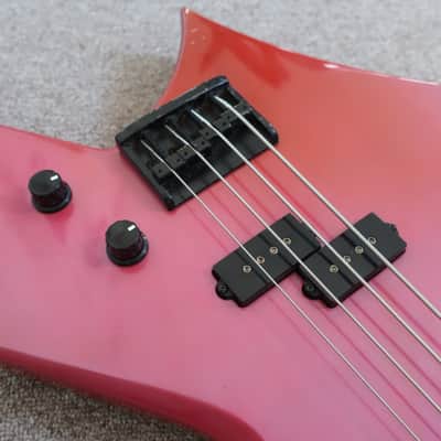 Vintage 1980s BC Rich B.C. Rich Warlock Bass NJ Series Candy Apple Metallic Purple Pink Fade Clean Solid Sound Of Thunder Metal Rock 2 PUs image 4