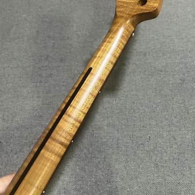 4 string20Fret Roasted Flame Maple 30inch short scale Bass Guitar Neck part image 3