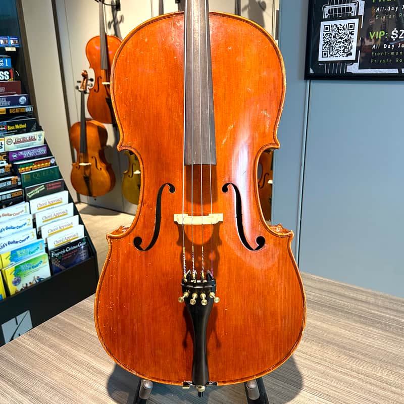 Golden Bamboo Chinese Imported 1/2 Cello Solid Wood Quinn Violin 2000 - Oil Varnish image 1