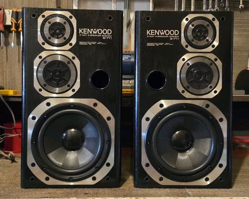 KENWOOD 3 WAY BASS REFLEX /BLACK/8 OHM/MADE IN JAPAN image 1