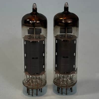 1960s Amperex EL84 6BQ5 x2 Matched Pair Vintage Holland Gray Plate D Getter!T461 image 1