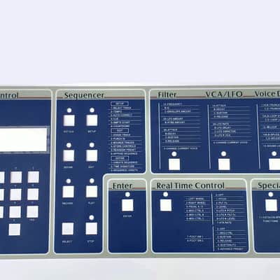 Brand New E-mu Emulator II Replacement Main Control Panel Overlay - MINT & NEW! image 1