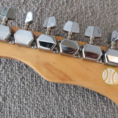 Vintage 1980 Lotus Hondo 2 PU Strat Shape Hardtail Faded Yellow 8.5+ Condition Fender Bullet Clone image 9
