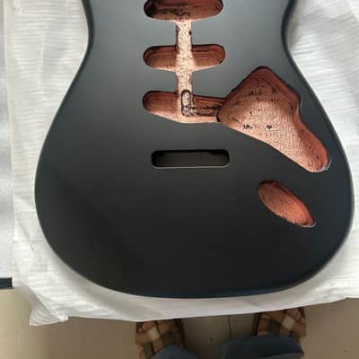 Matte Black Alder Strat Style Guitar Body, 5.6cm Pocket image 1