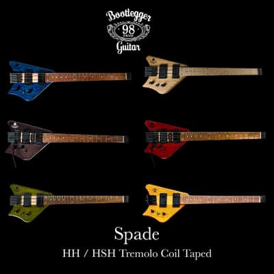 Spade Red Clear With Floating Tremolo HSH Pickups Coil Split & Stiletto Case image 3