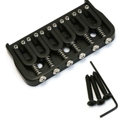 Hipshot 41060B 6-String Hardtail Fixed Electric Guitar Bridge .125" - BLACK