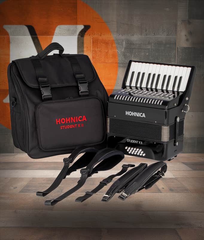 Hohnica Student II X 18-Bass Piano Accordion - Black (STUXII) image 1