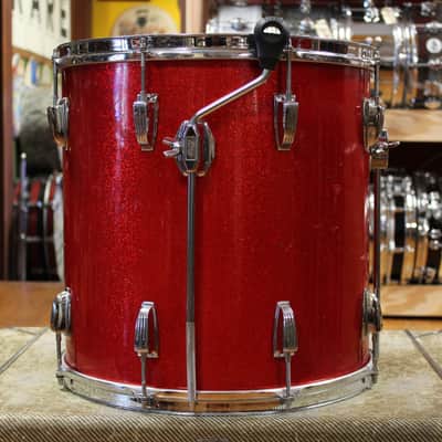 1960s Ludwig Super Classic Outfit in Red Sparkling Pearl 14x22 9x13 16x16 image 13