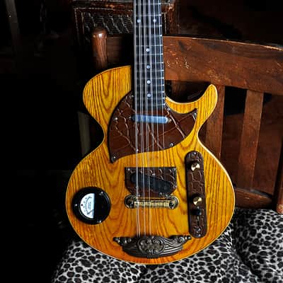 Postal Handmade Steam Punk 10 String Guitar Anitique Natural The Meter Jumps - Fender USA Pickups image 7