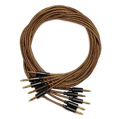 120cm (5 cables)- Eurorack Braided Patch Cables with Gold Plated Connectors 3.5mm Mono image 1