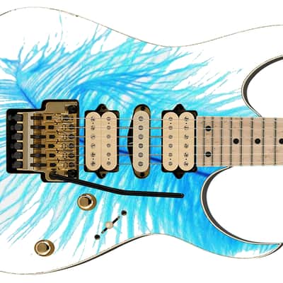 Sticka Steves Guitar Skin Axe Wrap Re-skin Vinyl Decal DIY Blue Feather 352 image 2