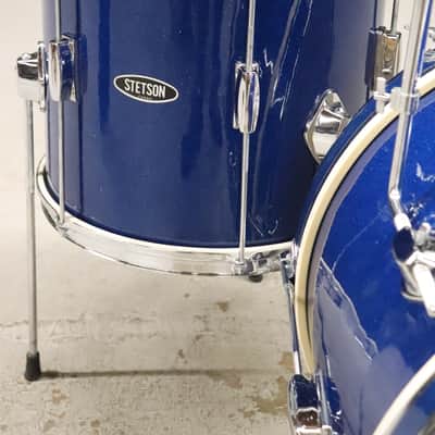 Stetson Japanese 3pc Drum Kit Set Blue Sparkle Vintage 1960's 20/14/12" image 10