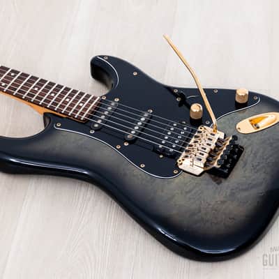 1990 Fender Pro Feel Stratocaster STR-680 SSH Blueberry Sunburst w/ Floyd Rose, Japan MIJ Fujigen image 10