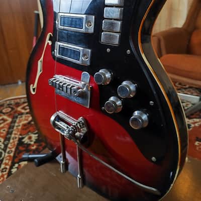 Jolana Spesial Tornado Vintage Electric Guitar Soviet USSR Tremolo bar 360 Strat Semi Hollow image 4