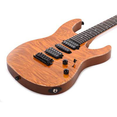 Suhr Custom Modern Trans Caramel w/ CME-Selected Waterfall Burl Maple Top (Serial #88105) image 15