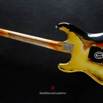 Fender Stratocaster TV Yellow/Sunburst  Heavy Aged Relic by East Gloves Customs (RARE) image 16