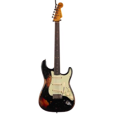 Fender Custom Shop 1963 Stratocaster Super Heavy Relic Black/3Color Sunburst (357) image 8