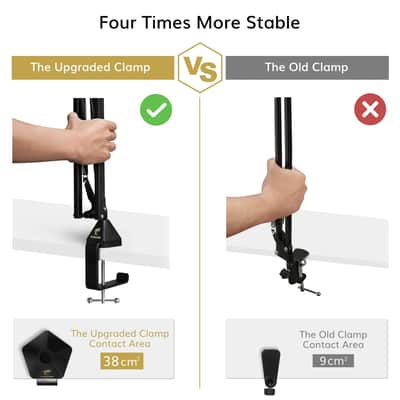 TONOR T20 Microphone Arm Stand, Adjustable Suspension Boom Scissor Mic Stand with Pop Filter image 4