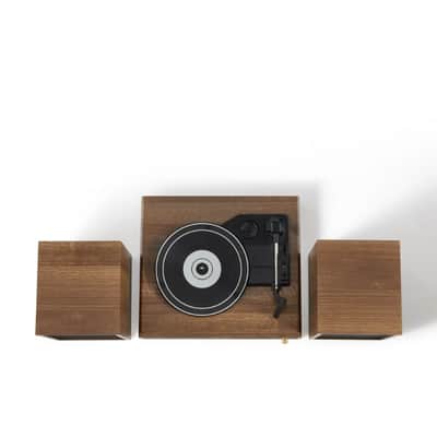 Crosley Alto Shelf System CR7019A With 3 Speed Turntable + Built-in Bluetooth, Walnut -NEW image 9