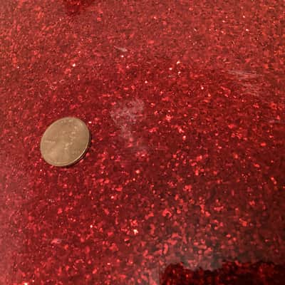 Slingerland 16x16 Floor Tom 1960s - Red Sparkle - COB hoops image 14