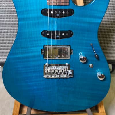 Signed Ibanez MM1-TAB Martin Miller Signature with Roasted Maple Neck 2010s - Transparent Aqua Blue Signed by Martin Miller imagen 1