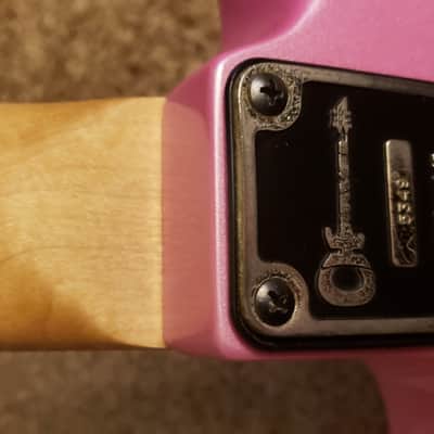 1986 USA Charvel San Dimas Original Pink Pearl Ebony Slab Pearl Dots image 11