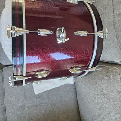 Slingerland Drum set 20,12,13,16 1970s - Maroon Sparkling Pearl image 14
