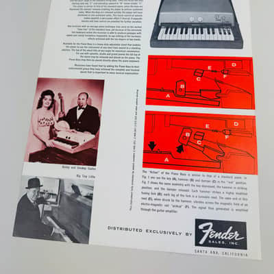 Fender Rhodes Piano Bass Promotional Flyer 1965 image 2