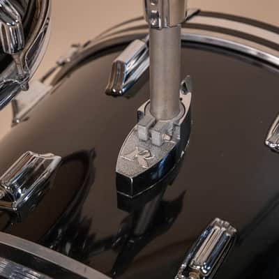 1980s Rogers XP-8 Jet Black Drum Pearl Drum Set 14x22 9x13 and 16x16 image 14