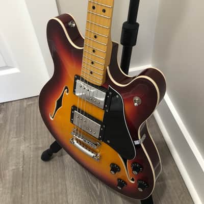 2017 Fender Modern Player Starcaster Guitar Aged Cherry Burst image 8