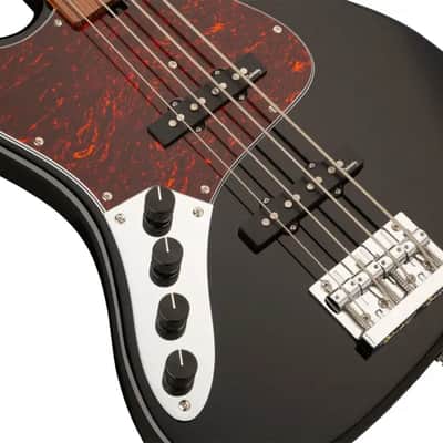 Sadowsky MetroExpress 21-Fret Vintage J/J Bass, Morado Fingerboard, Fretless, Lefthand, 4-String - Solid Black High Polish image 5