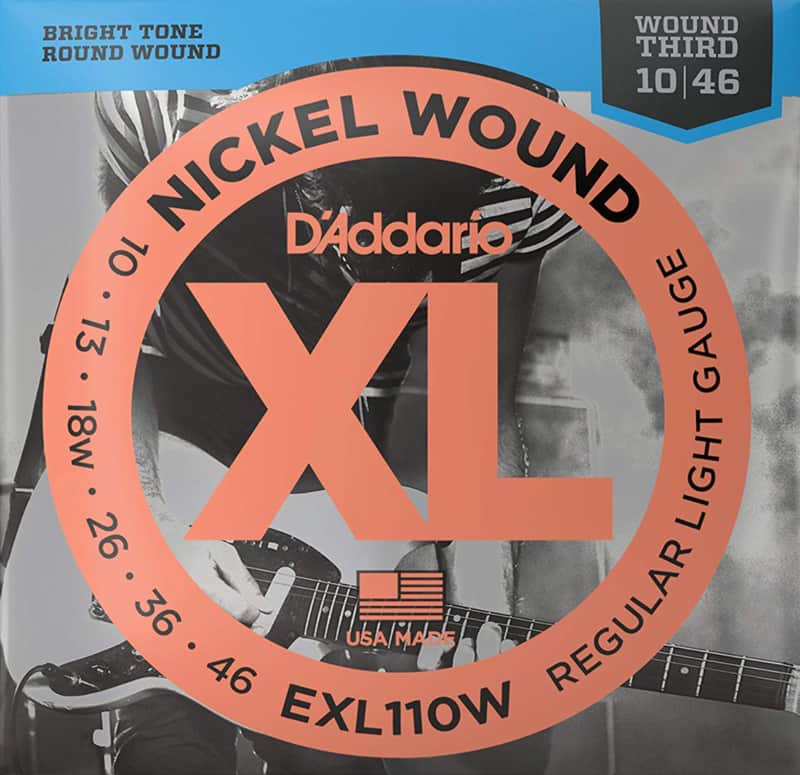 D'Addario EXL110W Nickel Wound Electric Strings, Regular Light, Wound 3rd, 10-46 image 1
