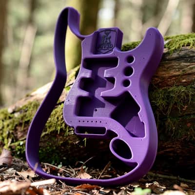 JGV3D | 3D Printed S-Style Guitar Body | One-Piece PLA+ | Fully Routed SSH | Right Handed | Purple | Fully Hollow image 1