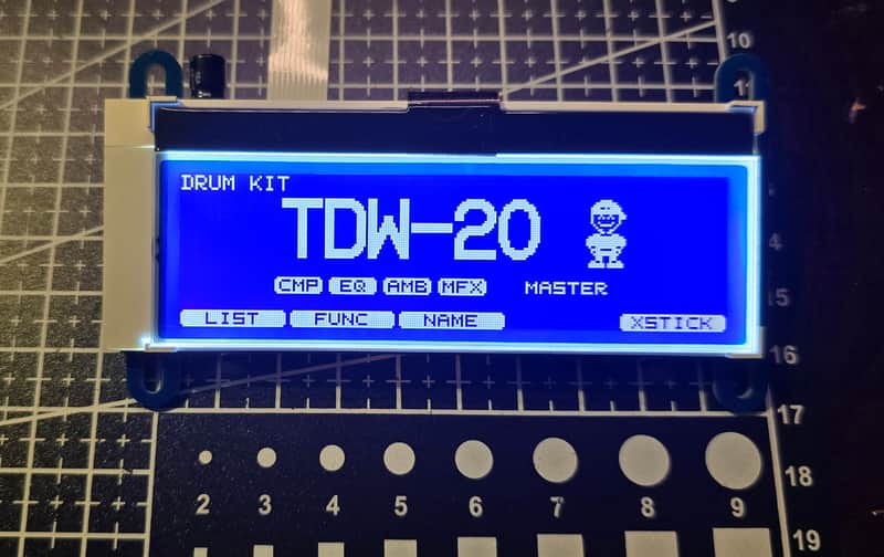 Roland TD-12 TD-20 TD-20X Replacement LCD Screen Display complete with BLUE BACKLIGHT TD12 TD20 image 1