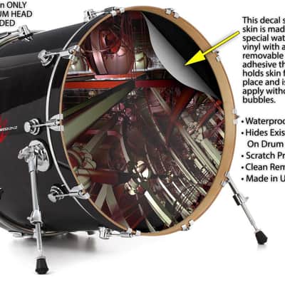 Skin Decal fits 24" Bass Kick Drums Domain Wall image 2