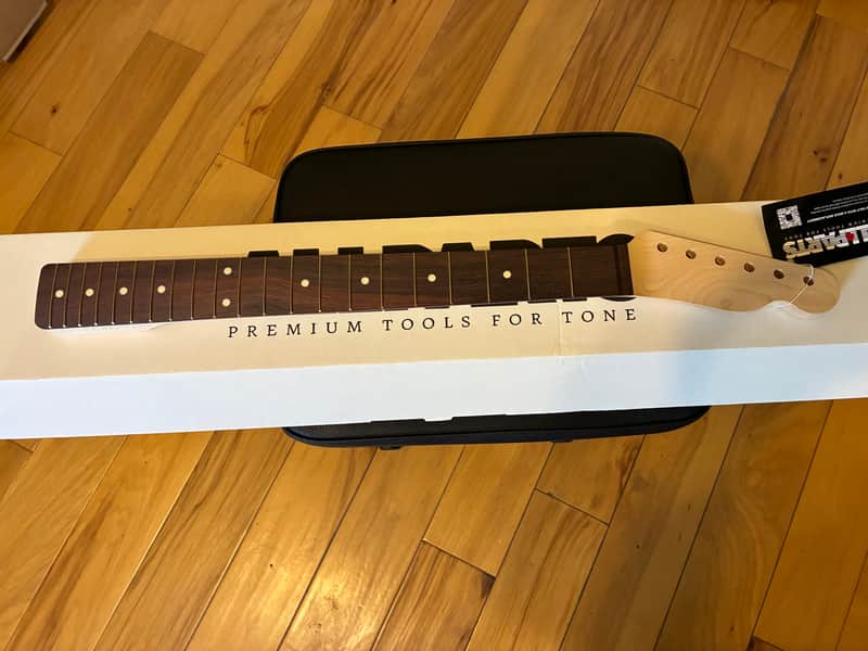 Allparts TRO-V Unfinished Lic. Fender Rosewood Telecaster Neck V Profile 21 Frets 7.25" Radius #1