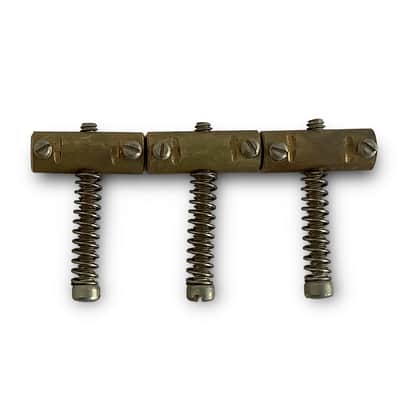 Rutters 1953 Aged Brass Saddles for Tele, Straight Compensated, Step-Notched
