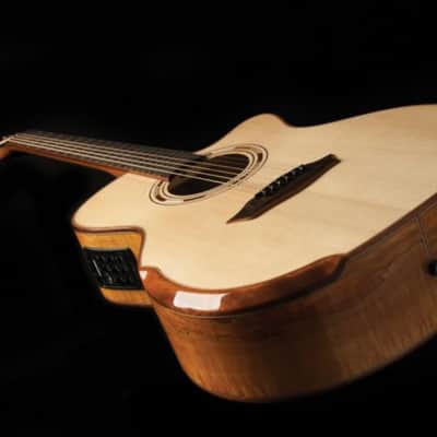 Washburn G66SCE Comfort Deluxe 66 Auditorium Cutaway Acoustic Electic Guitar. Spalted Maple Item ID: WCG66SCE-O-U image 5