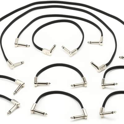 Ernie Ball P06224 Flat Ribbon Pedalboard Patch Cable - Right Angle to Right Angle - Multi Pack Black image 1