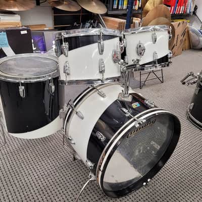 Ludwig Vistalite Big Beat 4 Piece Shell Pack 12/13/16/22 1970s - Black / White image 12