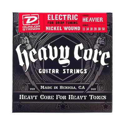 Dunlop DHCN1150 Heavier Core Nickel-Plated Steel Electric Guitar Strings (11-50)