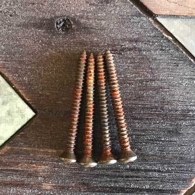Real Life Relics Fender® Sized Replacement Aged Nickel Neck Plate Screws (Set of 4)  [X4] image 2