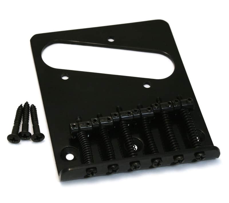 TB-5034-003 Black 6-saddle Bridge Import Fender/Squier Tele Top Load or String Through Bild 1