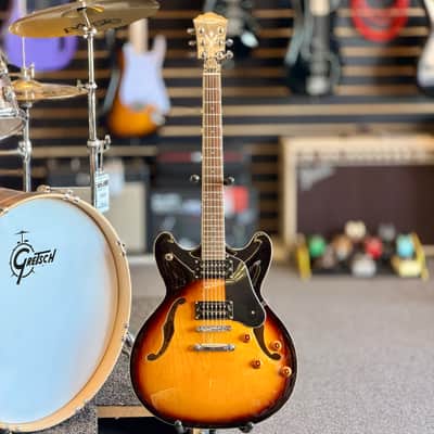 Washburn HB30 Hollowbody Electric Guitar, Tobacco Burst image 6