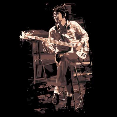 Paul McCartney Recording Sgt. Peppers Custom Printed T Shirt Black - 4XL image 1
