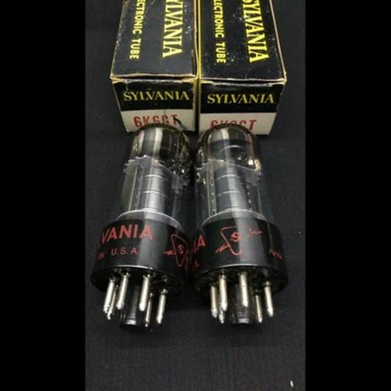 NOS Matched Pair SYLVANIA 6K6GT Vintage Amplifier Vacuum Tubes TESTED F.9690 image 1